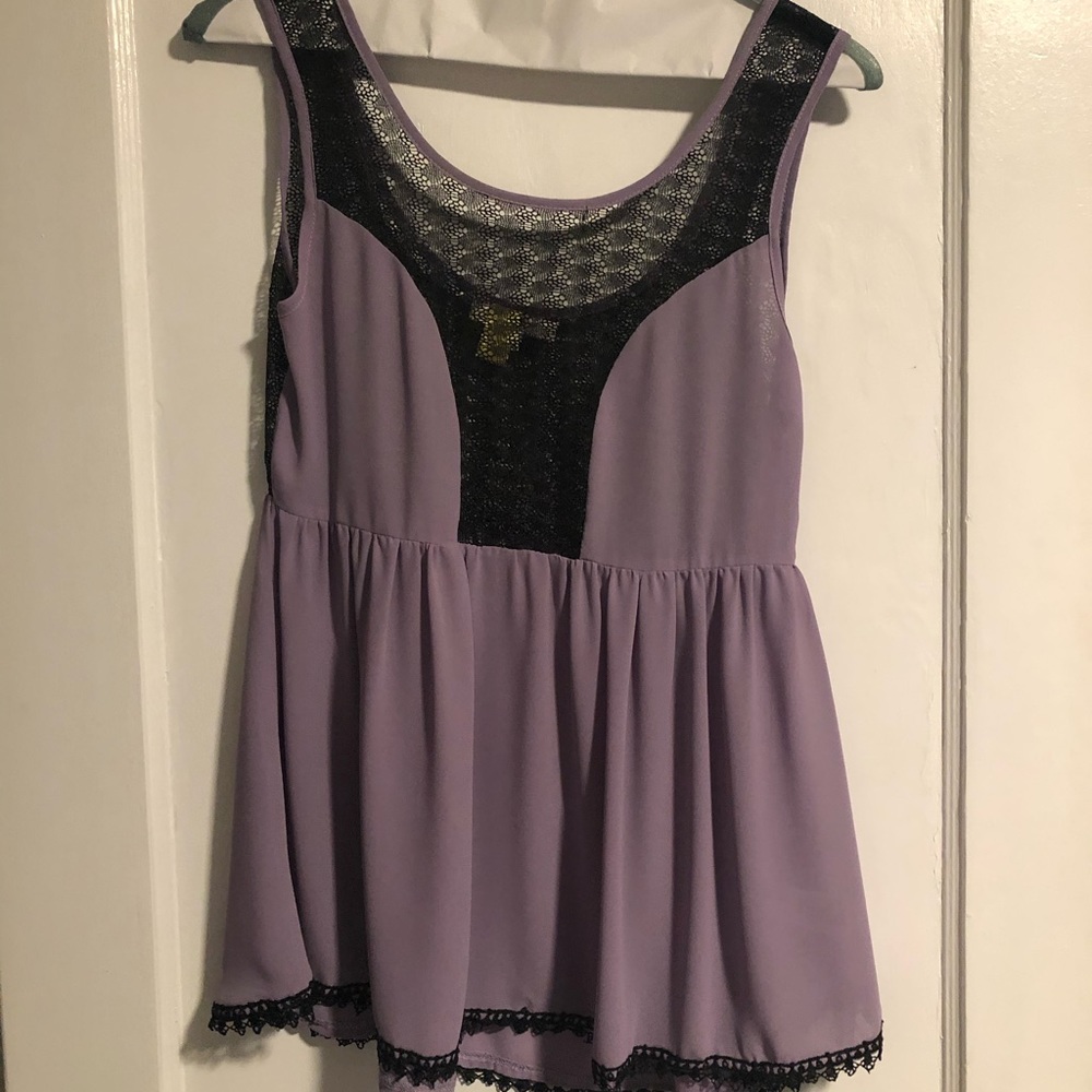 Purple and Black Tank Top